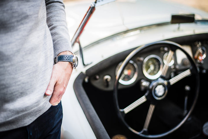 BluShark Straps Leather Sport Grip Leather Sport Grip - Passing  Blue