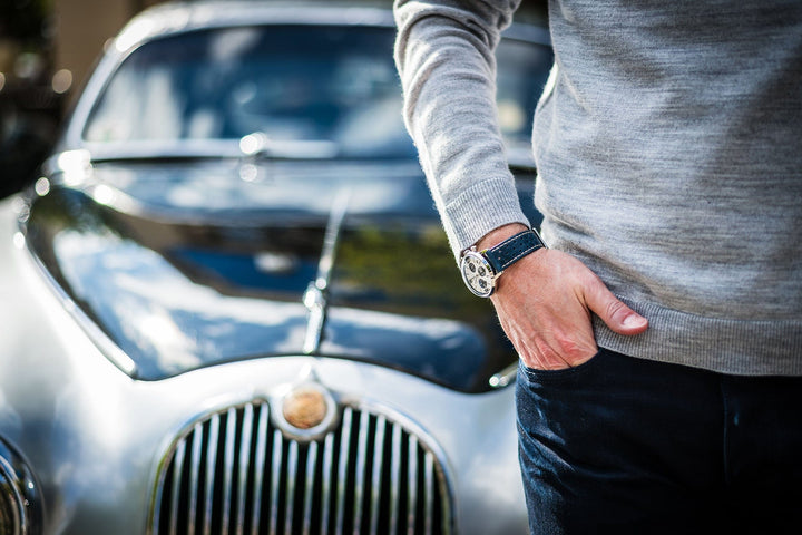 BluShark Straps Leather Sport Grip Leather Sport Grip - Passing  Blue