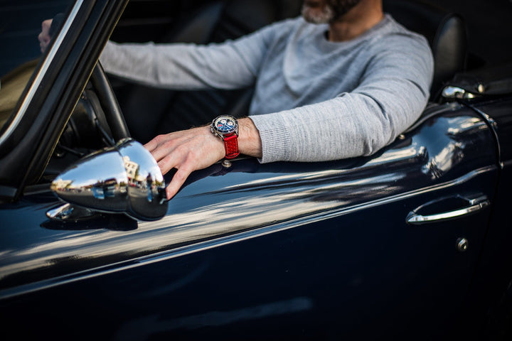 BluShark Straps Leather Sport Grip Leather Sport Grip - Stop Red