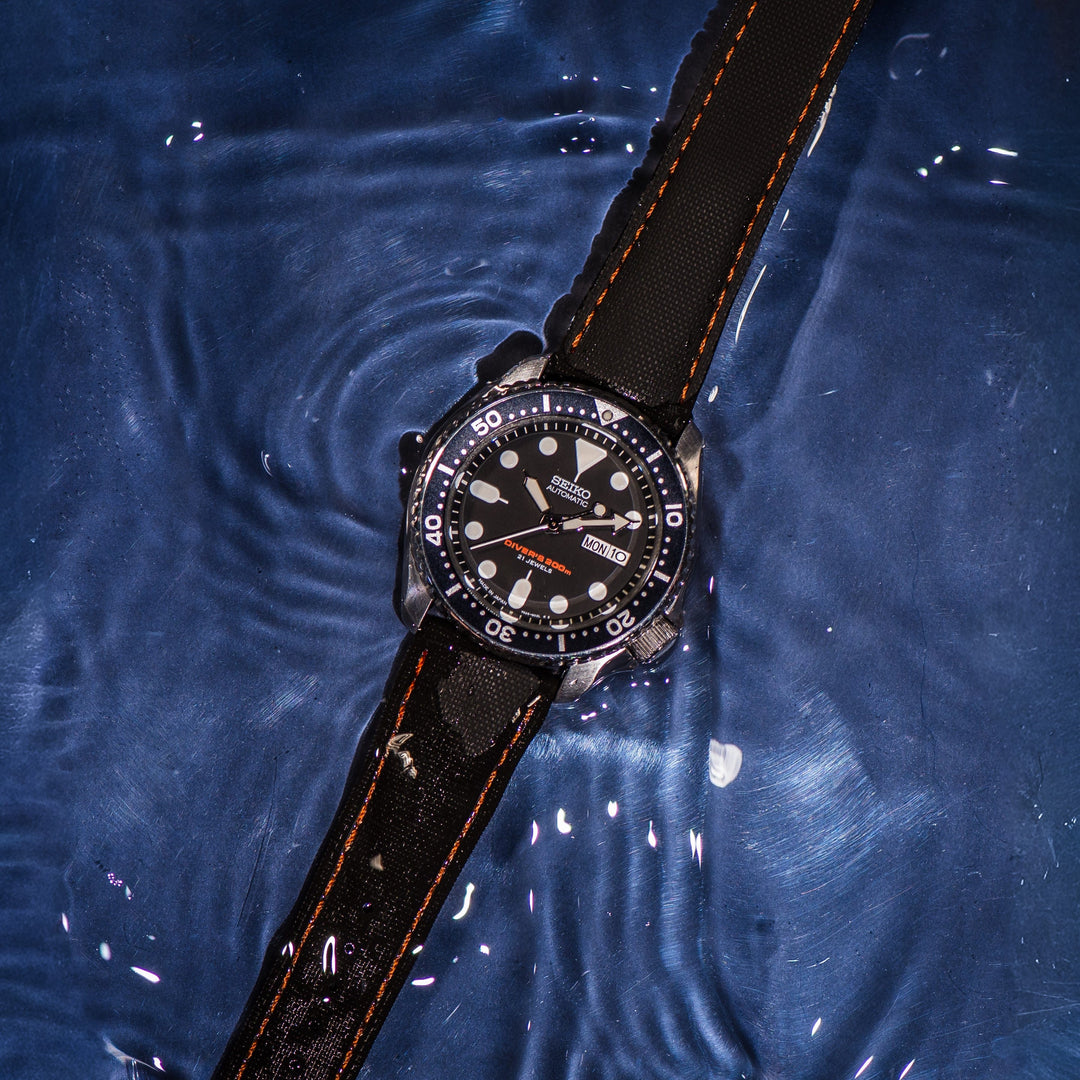 BluShark Straps Rubber Sailcloth Deploy Sailcloth Rubber Deploy - Black/Orange