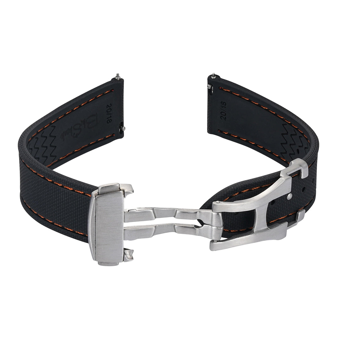 BluShark Straps Rubber Sailcloth Deploy Sailcloth Rubber Deploy - Black/Orange