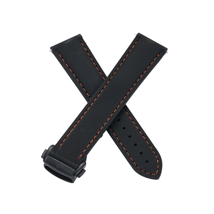 BluShark Straps Rubber Sailcloth Deploy Sailcloth Rubber Deploy - Black/Orange