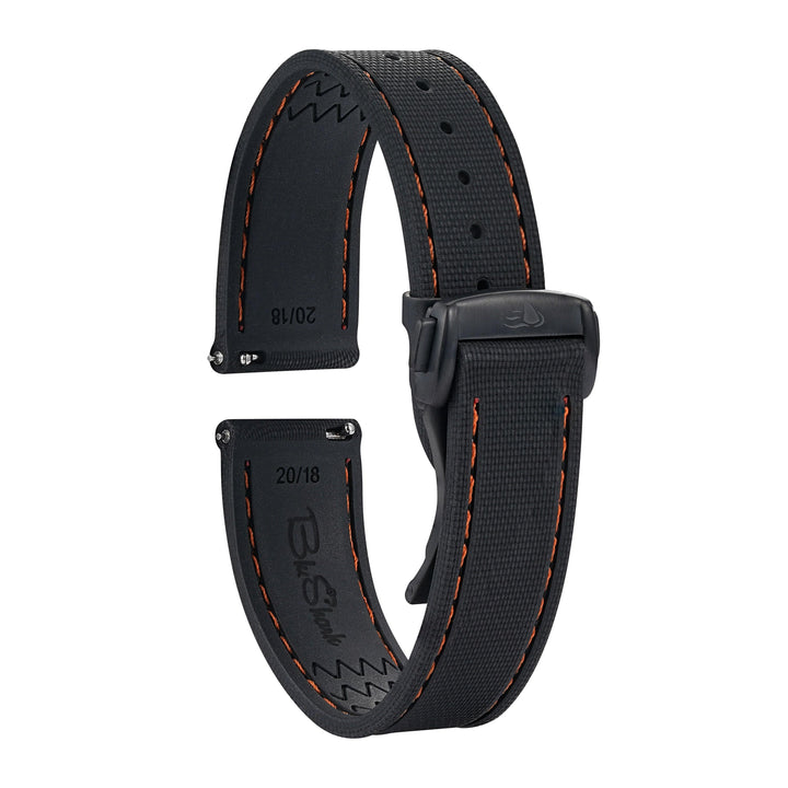 BluShark Straps Rubber Sailcloth Deploy Sailcloth Rubber Deploy - Black/Orange