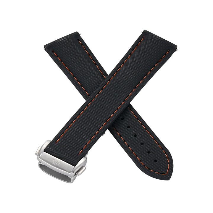 BluShark Straps Rubber Sailcloth Deploy Sailcloth Rubber Deploy - Black/Orange