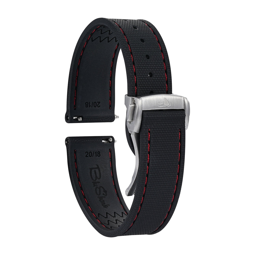 BluShark Straps Rubber Sailcloth Deploy Sailcloth Rubber Deploy- Black/Red