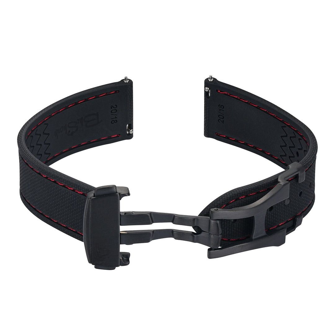 BluShark Straps Rubber Sailcloth Deploy Sailcloth Rubber Deploy- Black/Red