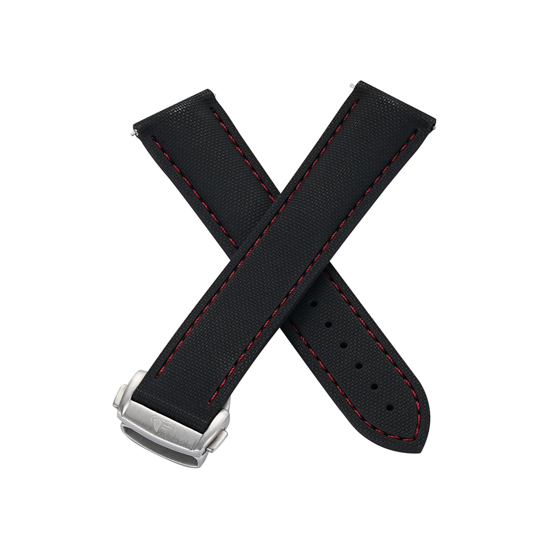 BluShark Straps Rubber Sailcloth Deploy Sailcloth Rubber Deploy- Black/Red