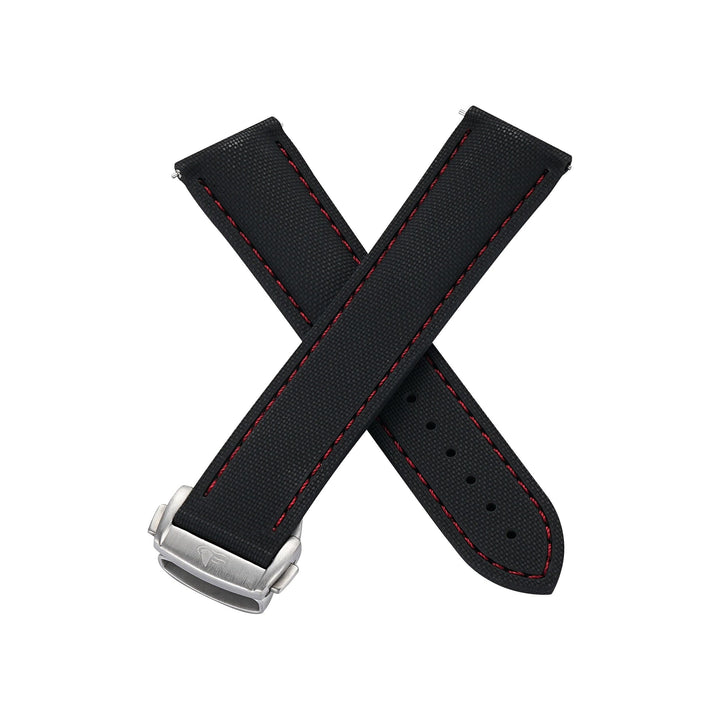 BluShark Straps Rubber Sailcloth Deploy Sailcloth Rubber Deploy- Black/Red