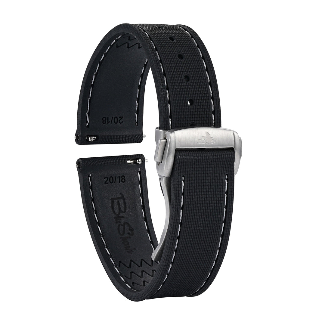 BluShark Straps Rubber Sailcloth Deploy Sailcloth Rubber Deploy - Black/White