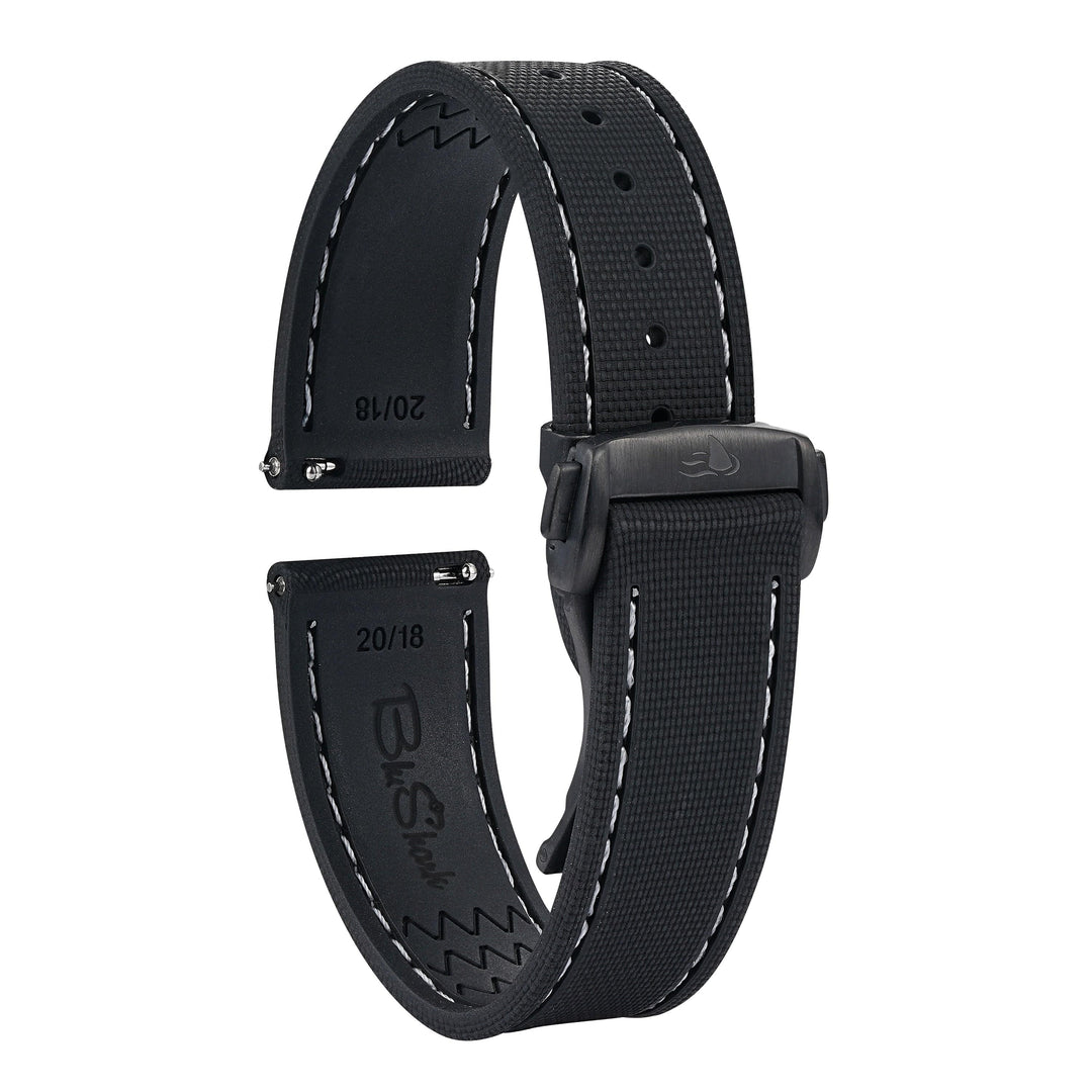 BluShark Straps Rubber Sailcloth Deploy Sailcloth Rubber Deploy - Black/White