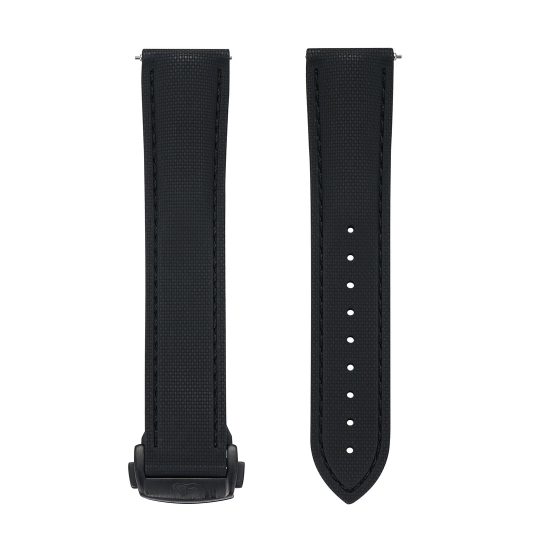 BluShark Straps Rubber Sailcloth Deploy 20mm / PVD Black Sailcloth Rubber Deploy - Blackout