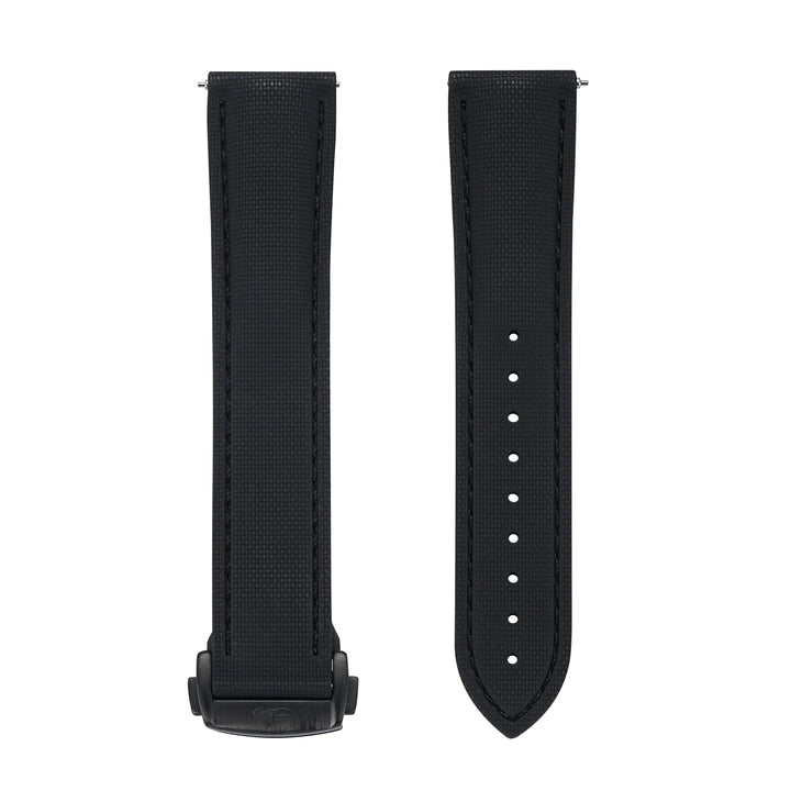 BluShark Straps Rubber Sailcloth Deploy 20mm / PVD Black Sailcloth Rubber Deploy - Blackout