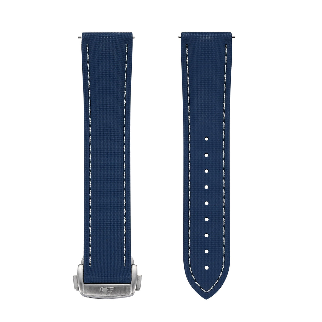 BluShark Straps Rubber Sailcloth Deploy 20mm / Brushed Sailcloth Rubber Deploy - Blue