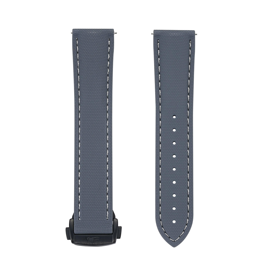 BluShark Straps Rubber Sailcloth Deploy 20mm / PVD Black Sailcloth Rubber Deploy - Gray