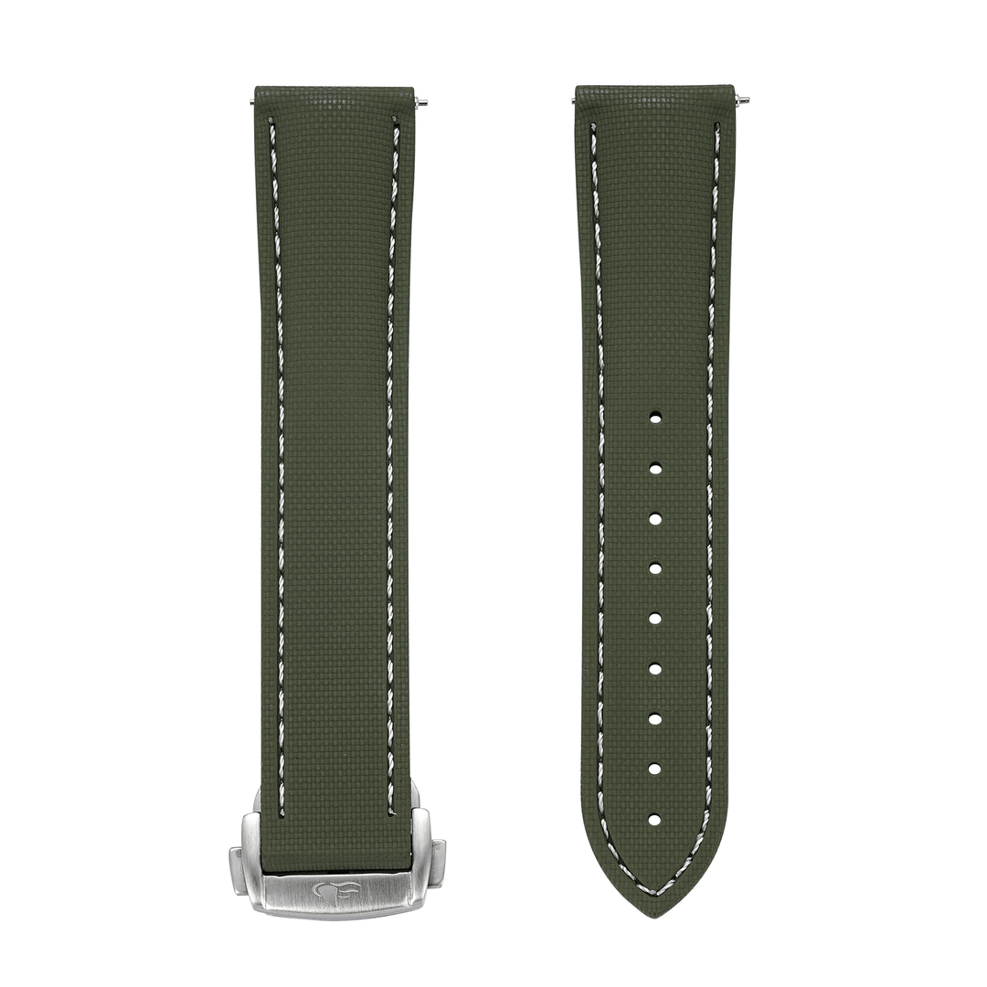 BluShark Straps Rubber Sailcloth Deploy 20mm / Brushed Sailcloth Rubber Deploy - Green