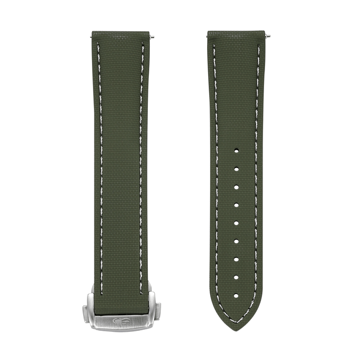 BluShark Straps Rubber Sailcloth Deploy 20mm / Brushed Sailcloth Rubber Deploy - Green