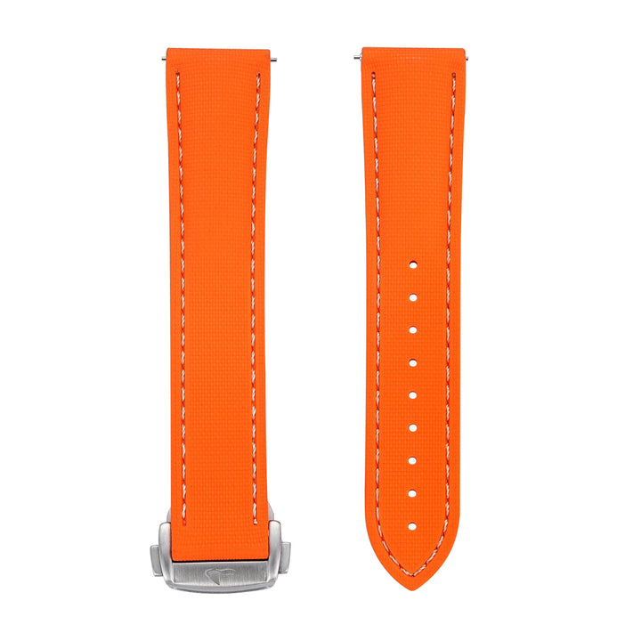 BluShark Straps Rubber Sailcloth Deploy 20mm / Brushed Sailcloth Rubber Deploy - Orange
