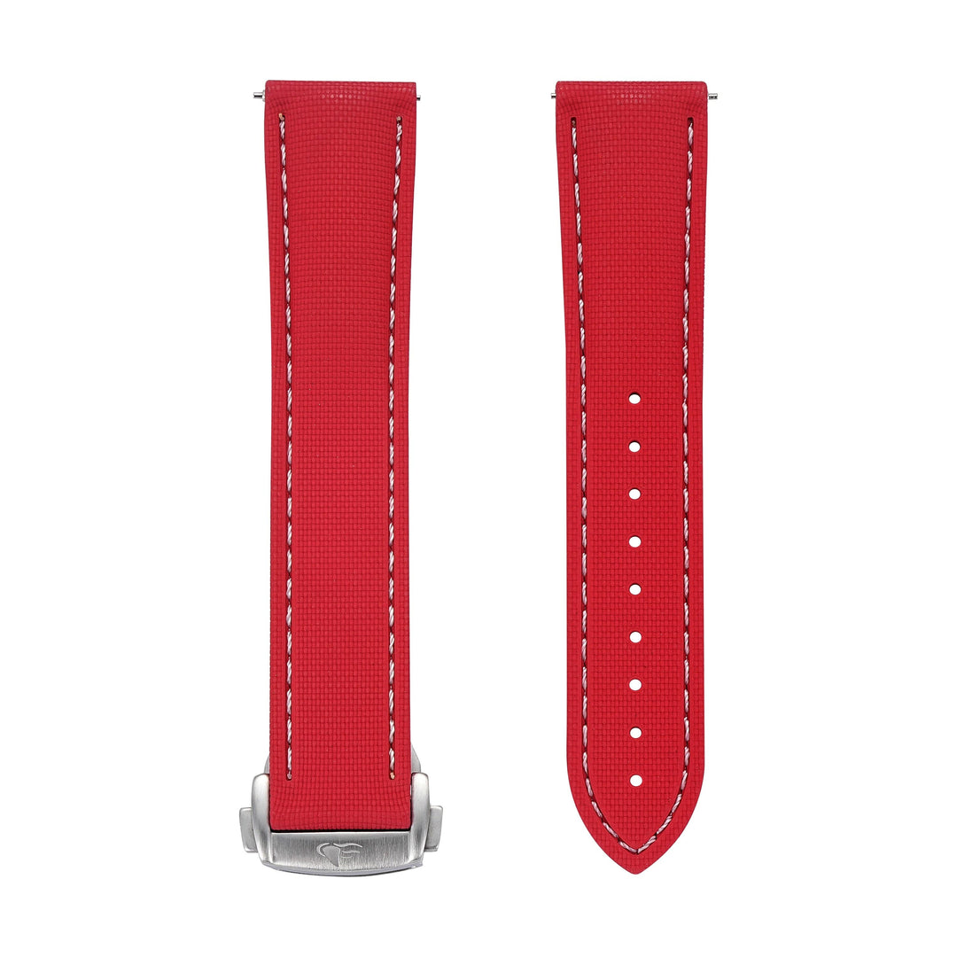 BluShark Straps Rubber Sailcloth Deploy 20mm / Brushed Sailcloth Rubber Deploy- Red