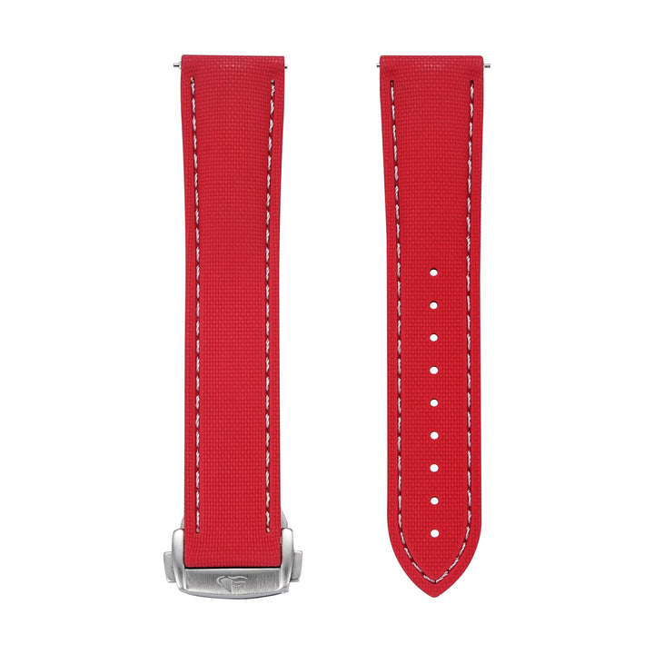 BluShark Straps Rubber Sailcloth Deploy 20mm / Brushed Sailcloth Rubber Deploy- Red