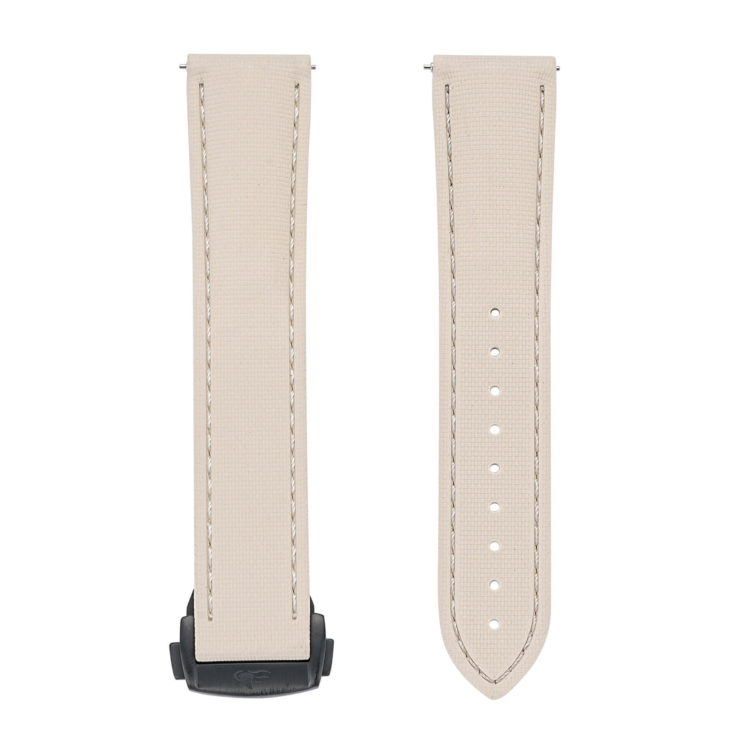 BluShark Straps Rubber Sailcloth Deploy 20mm / PVD Black Sailcloth Rubber Deploy - Tan