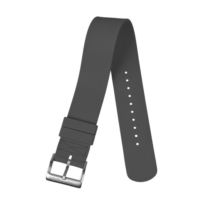 BluShark Straps Single-Pass Rubber 20mm / Brushed Single-Pass Rubber - Gray