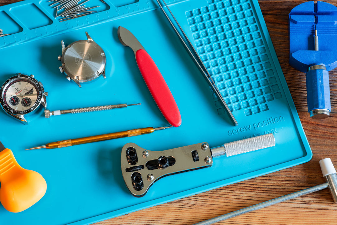 BluShark Straps Watch Repair Tool Kit & Work Mat Bundle