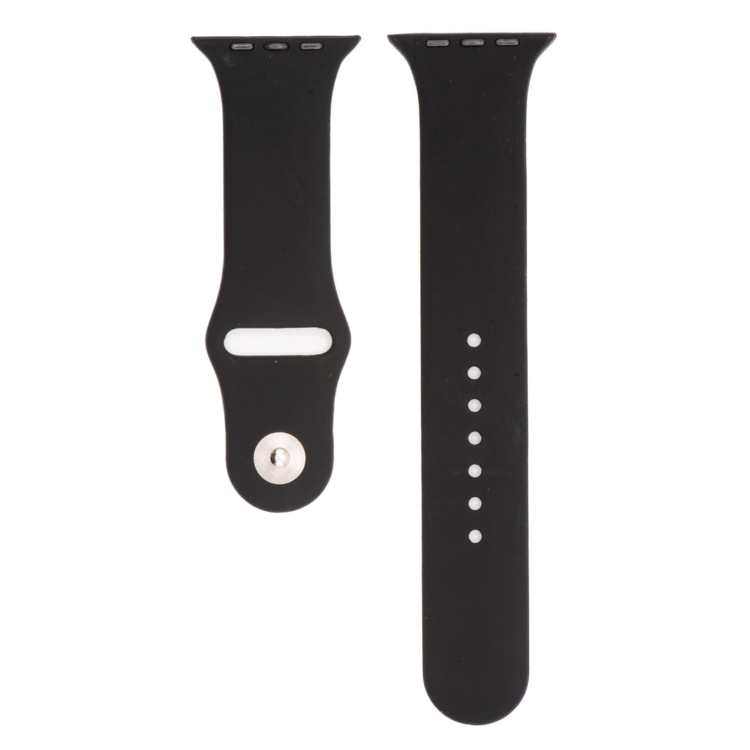 BluShark Two-Piece Strap Apple Band Silicone Solid - Black Midnight