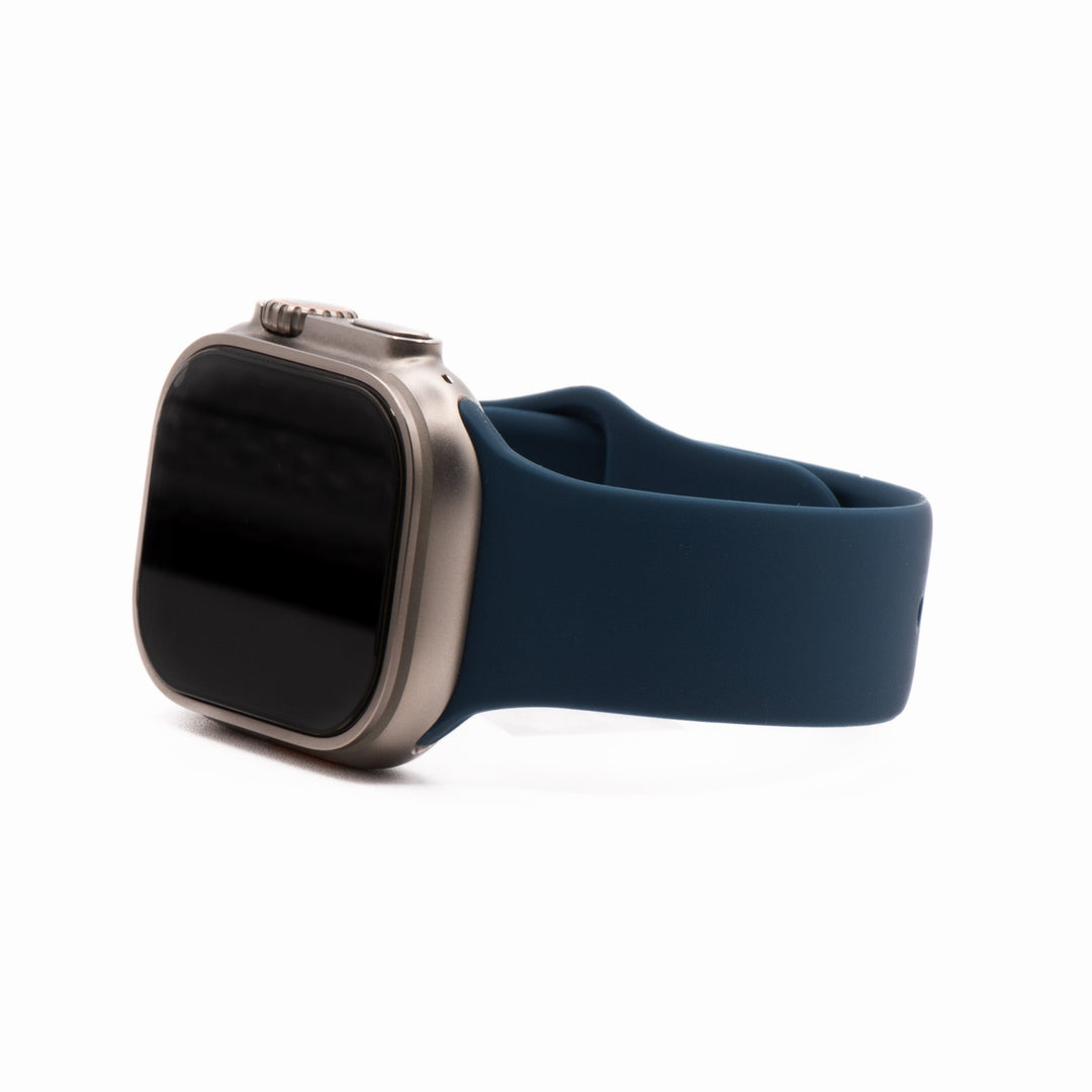 BluShark Two-Piece Strap Apple Band Silicone Solid - Navy Blue