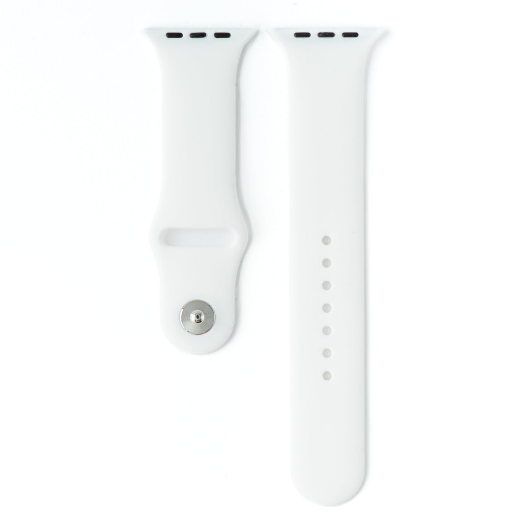 BluShark Two-Piece Strap Apple Band Silicone Solid - Snow White