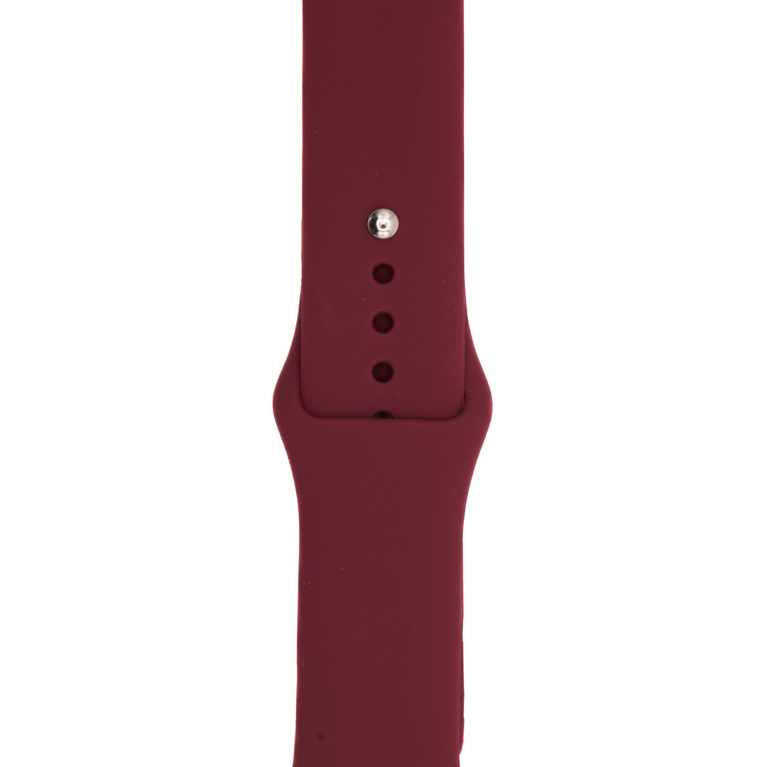 BluShark Two-Piece Strap Apple Band Silicone Solid - Wine Red