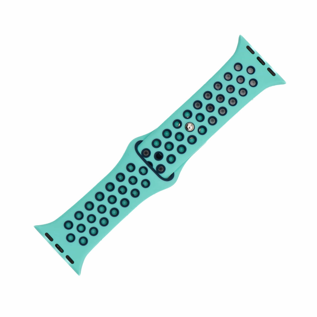BluShark Two-Piece Strap Small Apple Watch (38/40/41mm) / Short Apple Band Silicone Sport - Aquamarine-Blue