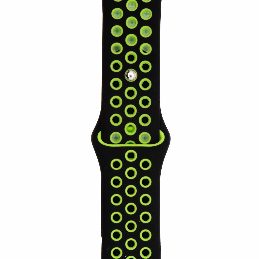 BluShark Two-Piece Strap Apple Band Silicone Sport - Black-Lime