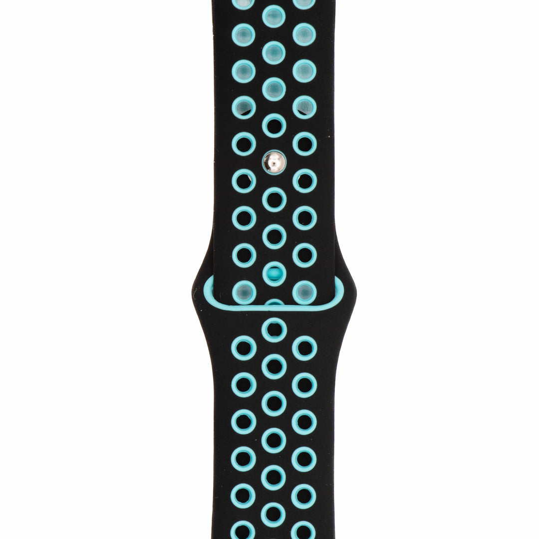 BluShark Two-Piece Strap Apple Band Silicone Sport - Black-Teal
