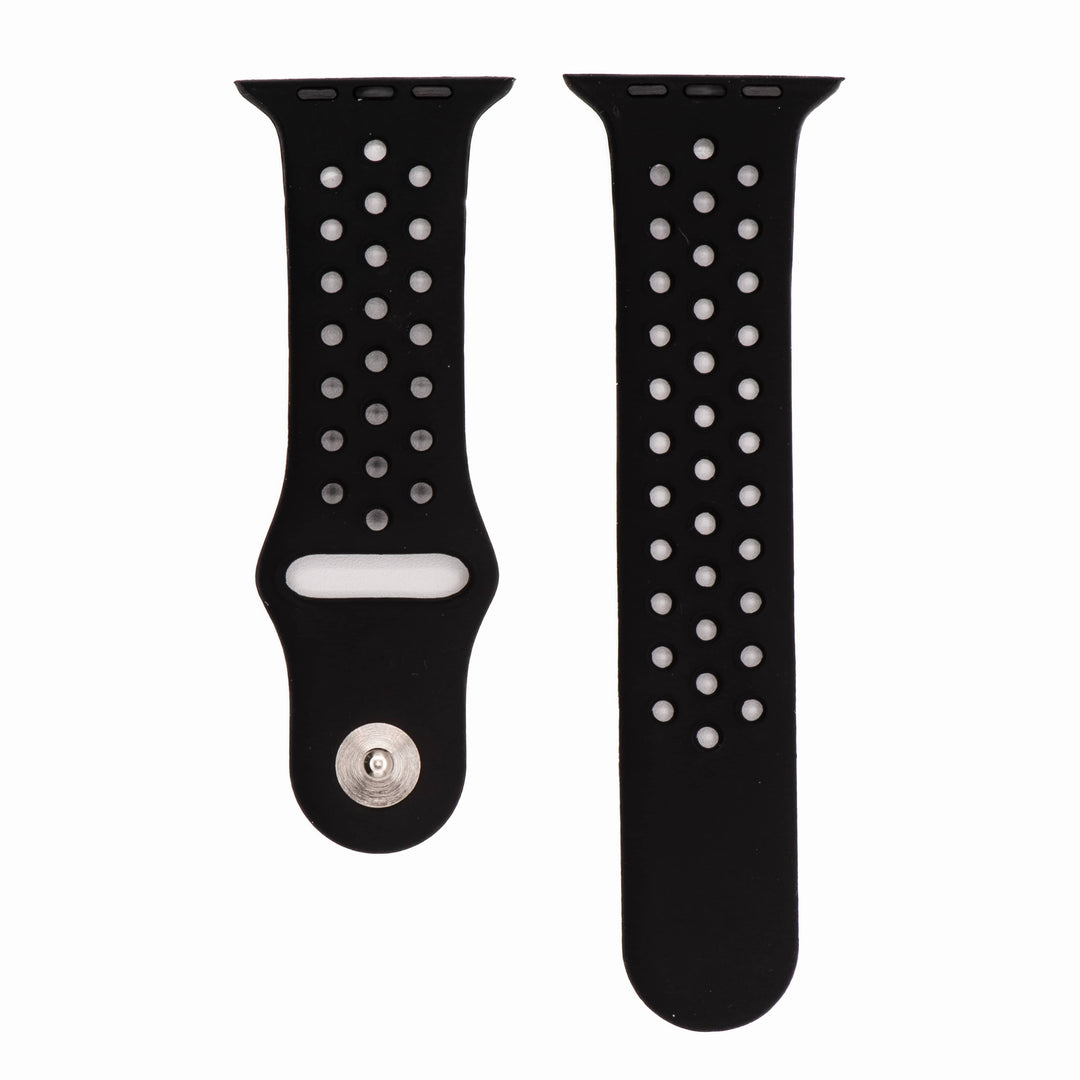 BluShark Two-Piece Strap Apple Band Silicone Sport - BlackOut