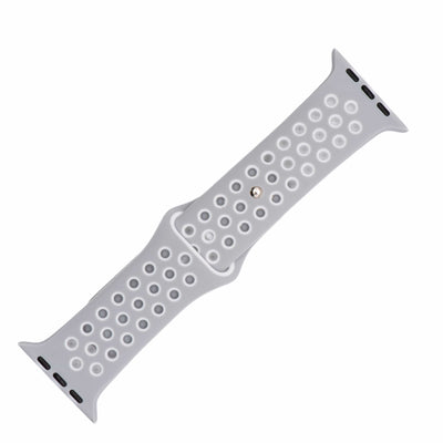 BluShark Two-Piece Strap Small Apple Watch (38/40/41mm) / Short Apple Band Silicone Sport - Lunar Gray-White