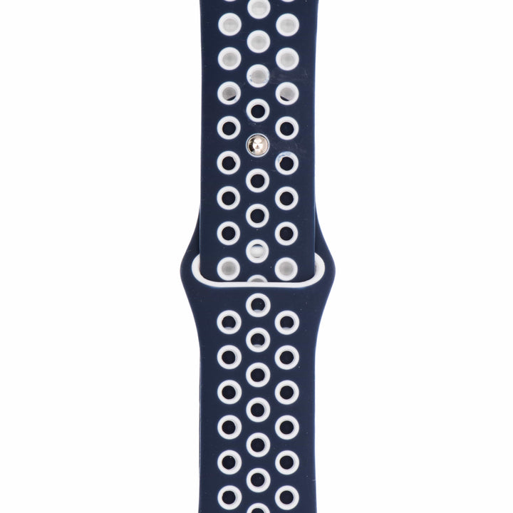 BluShark Two-Piece Strap Apple Band Silicone Sport - Navy Blue-White