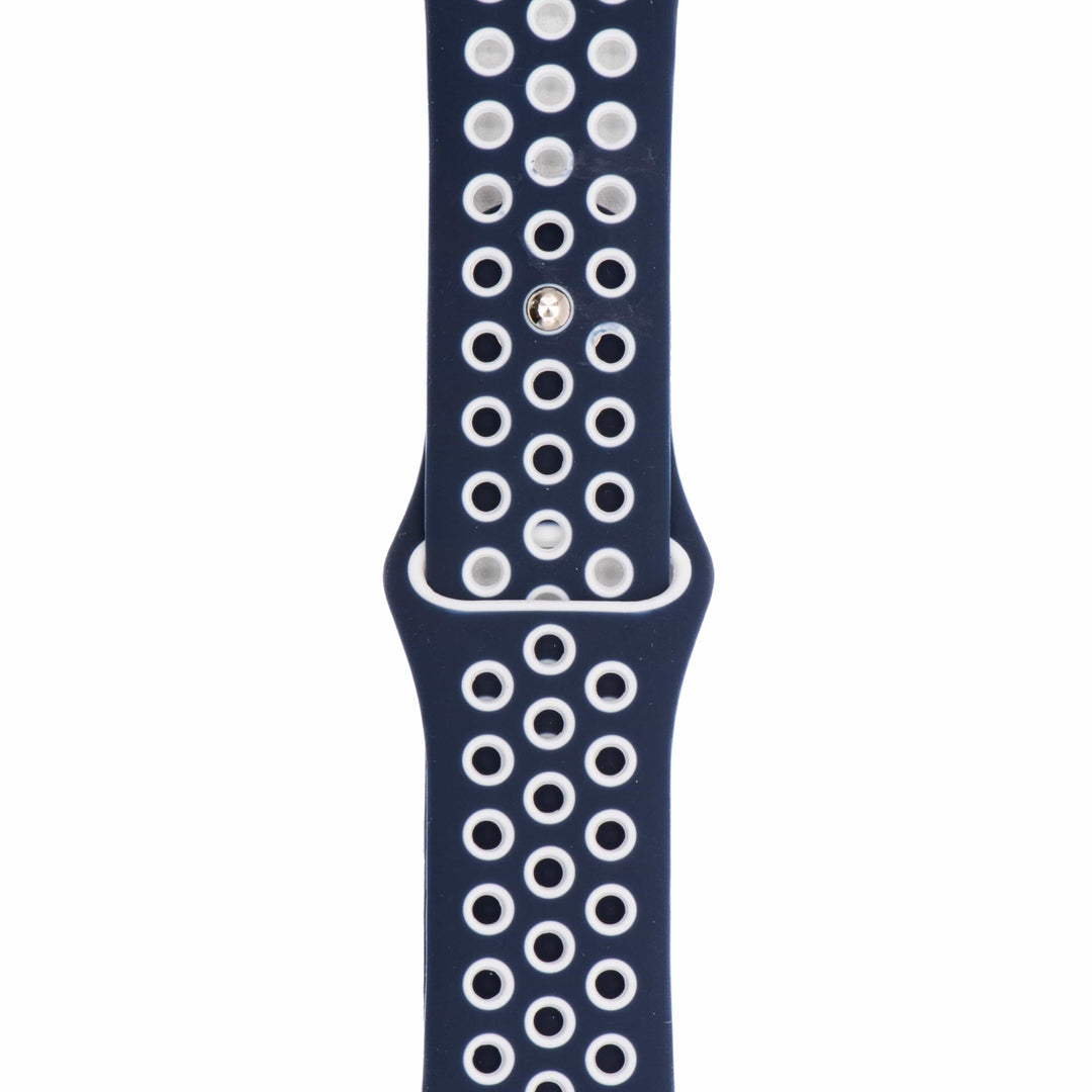 BluShark Two-Piece Strap Apple Band Silicone Sport - Navy Blue-White