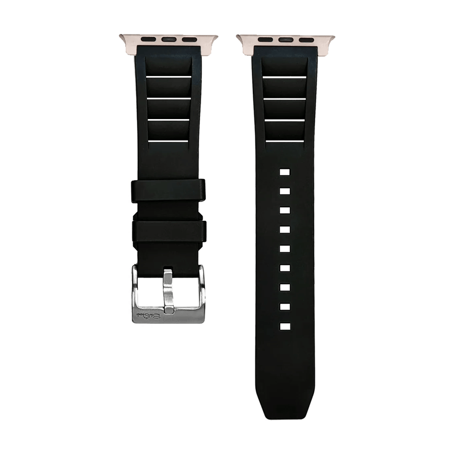 Apple ULTRA Band Shark Gill Rubber Watch Strap Black BluShark Straps