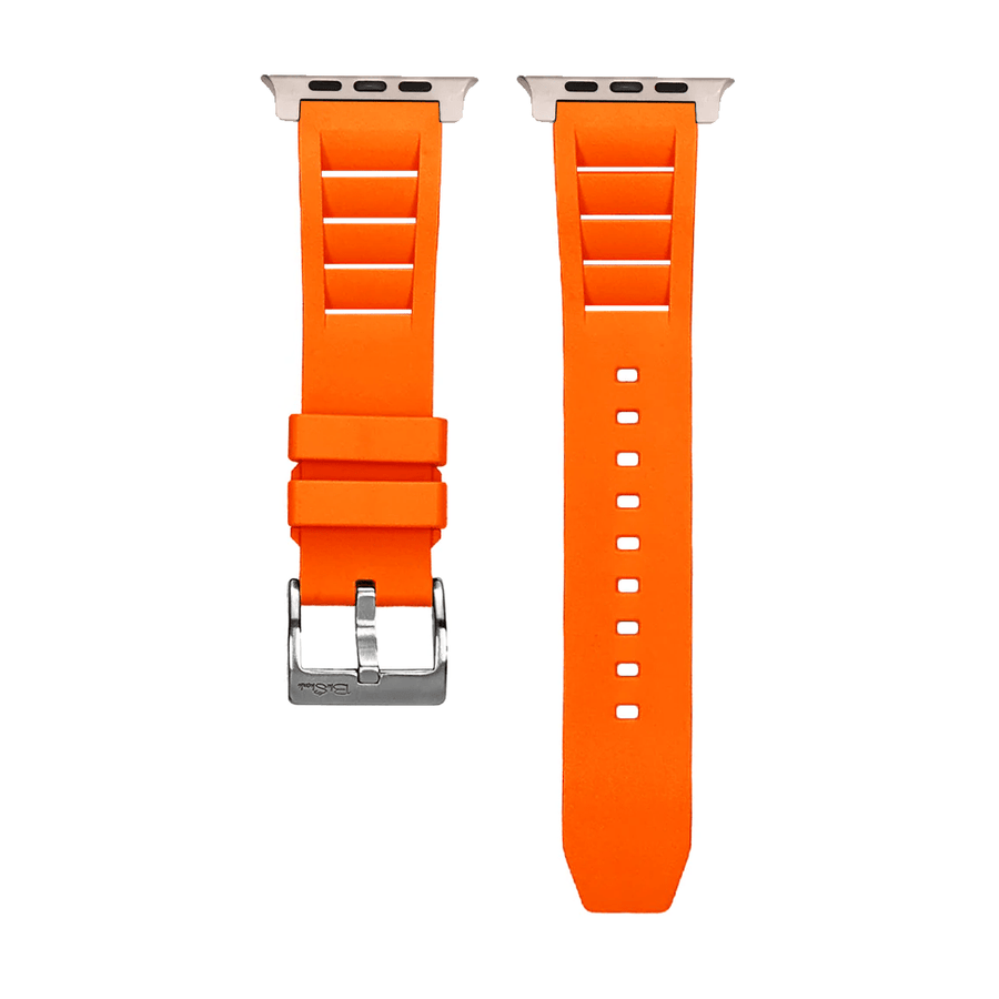 Apple ULTRA Band Shark Gill Rubber Watch Strap Orange BluShark Straps