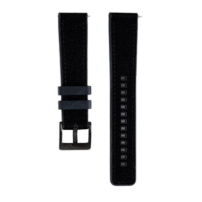 BluShark Two-Piece Strap 20mm Canvas & Rubber - Black