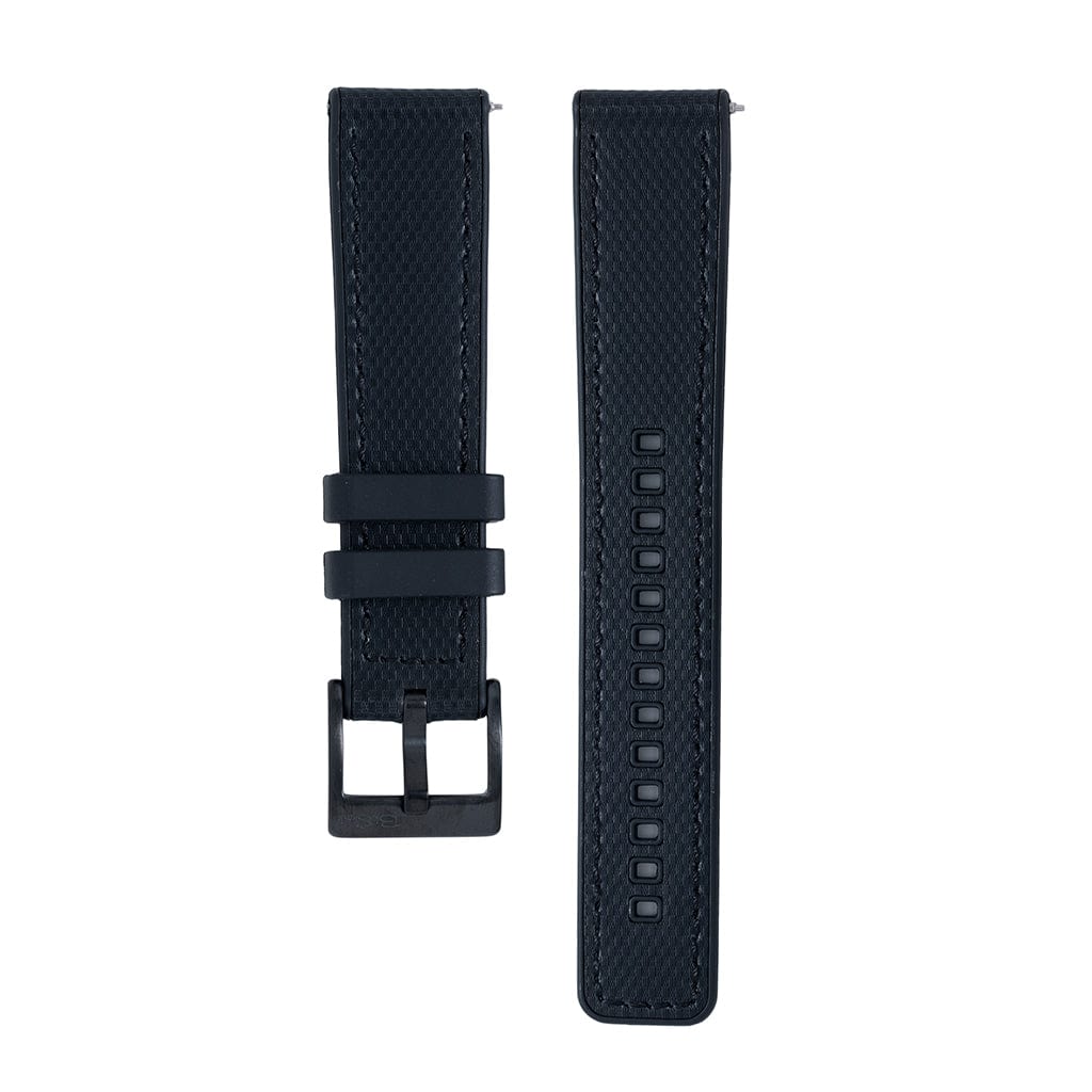 BluShark Two-Piece Strap Leather & Rubber - Black