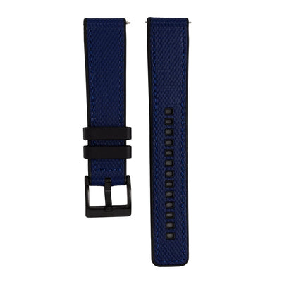 BluShark Two-Piece Strap 20mm Leather & Rubber - Blue