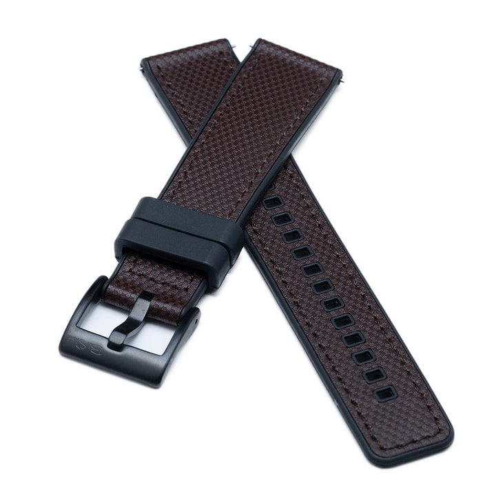 BluShark Two-Piece Strap 20mm Leather & Rubber - Brown