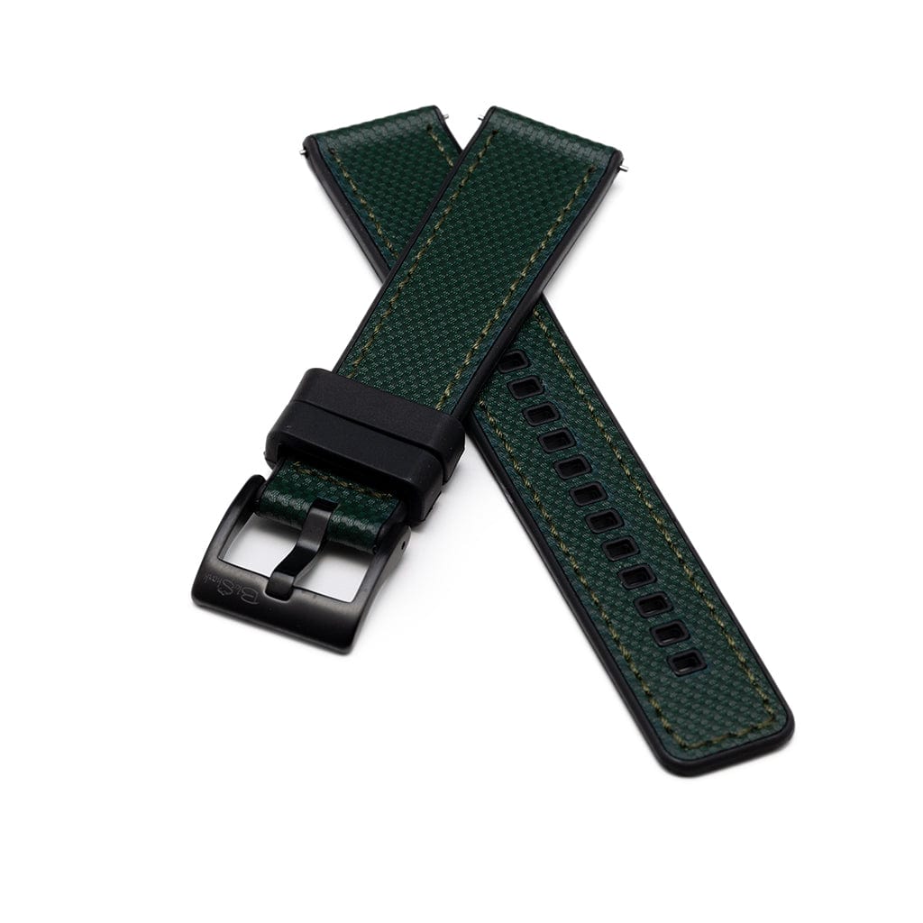BluShark Two-Piece Strap 20mm Leather & Rubber - Green