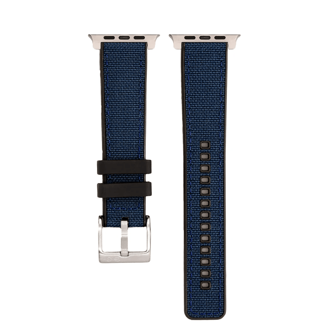 Canvas & Rubber Band - For Apple Watch ULTRA - Blue - BluShark Straps