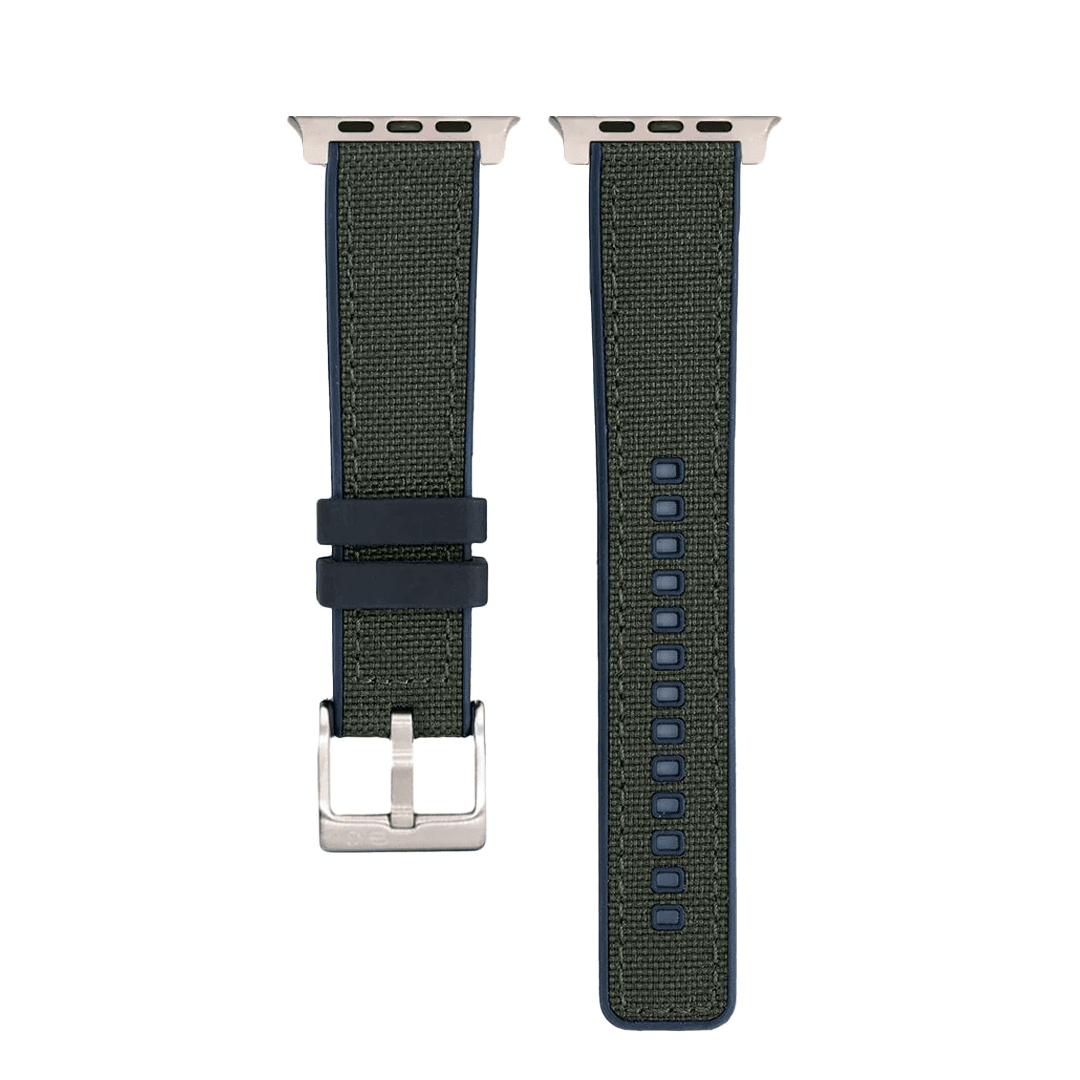Canvas & Rubber Band - For Apple Watch ULTRA - Green - BluShark Straps