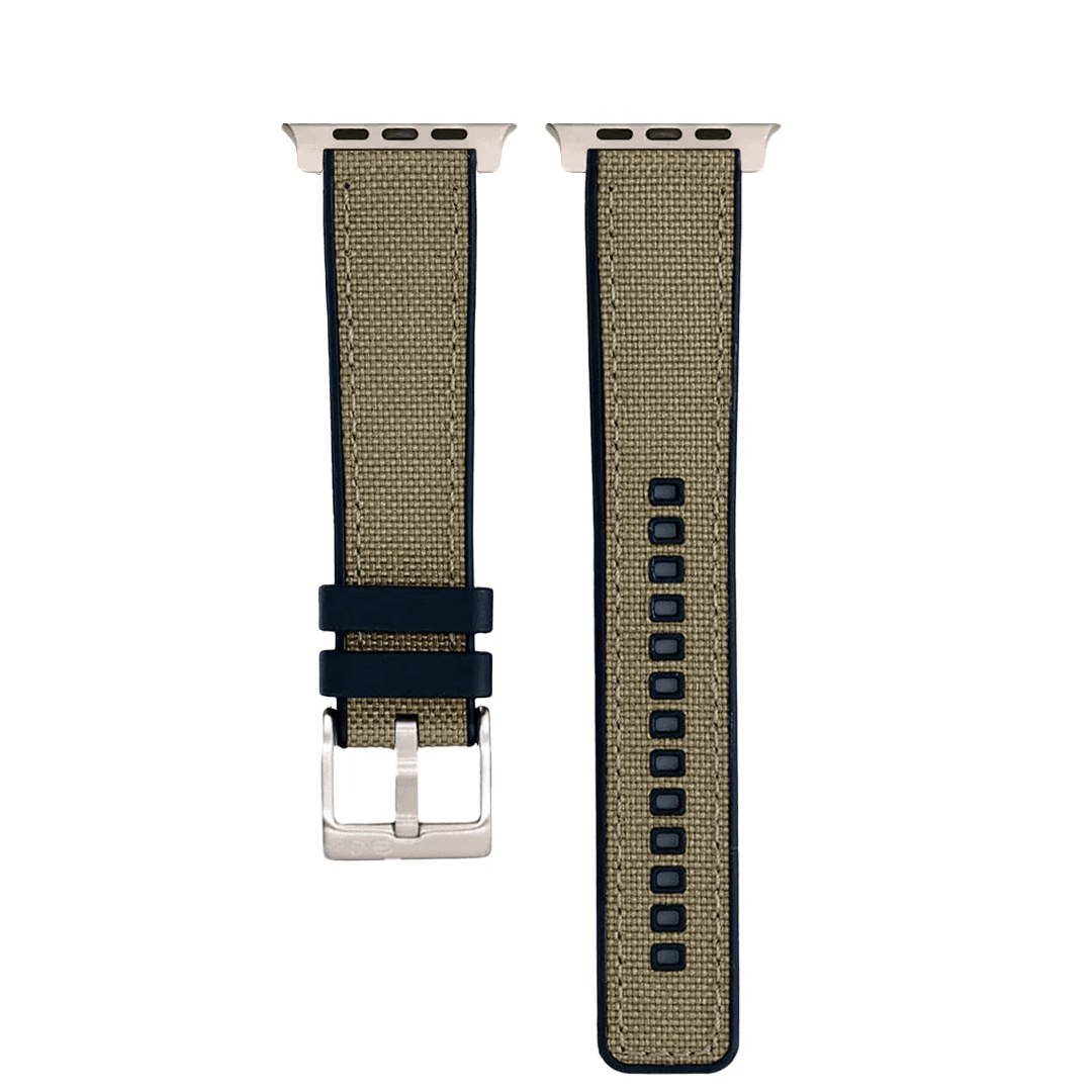 Canvas & Rubber Band - For Apple Watch ULTRA - Tan - BluShark Straps