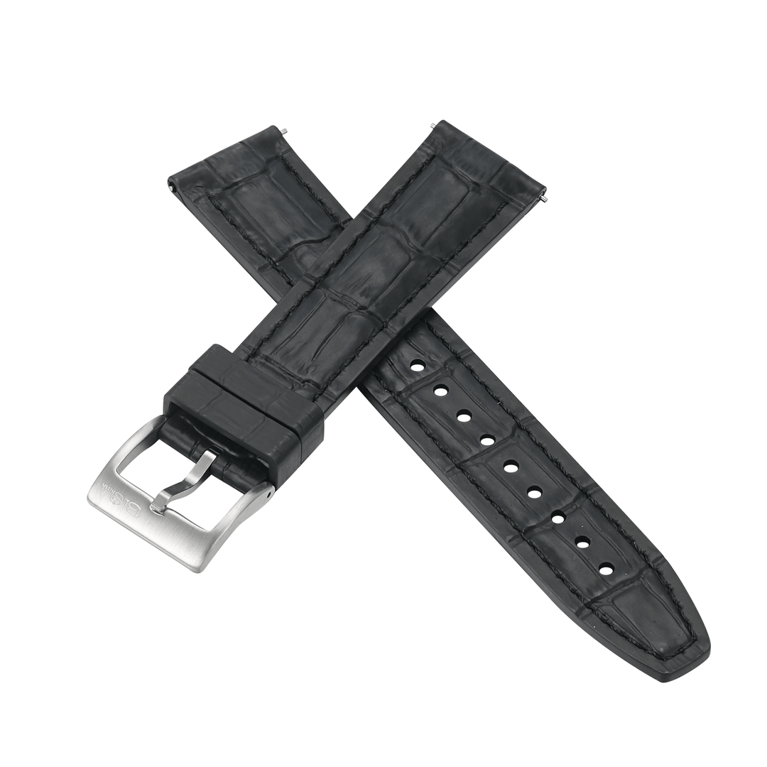 Croc Rubber - Black with Black - BluShark Straps