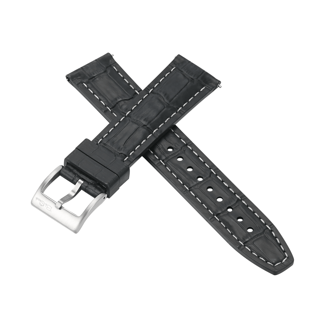 Croc Rubber - Black with White - BluShark Straps