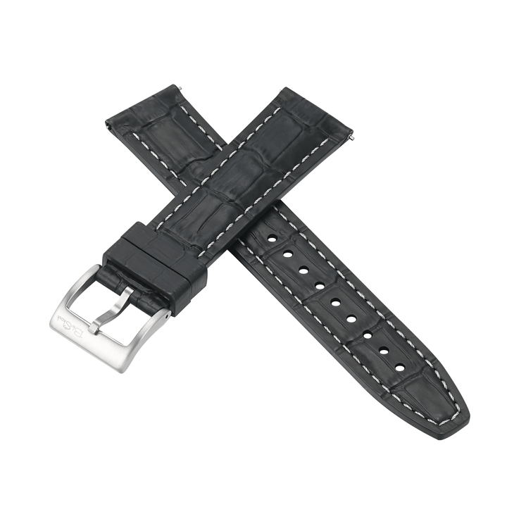 Croc Rubber - Black with White - BluShark Straps
